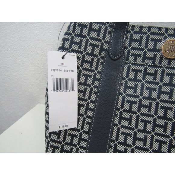 NWT Tommy Hilfiger Women's Fashion Monogram Small Bowler Bag - Light Stone/Tommy - Picture 4 of 9